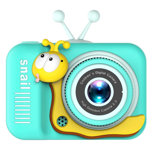 Q2 Kids Camera Toy Cartoon Snail Shaped Children Photo Video Recorder with 32G Memory Card - Green - 1