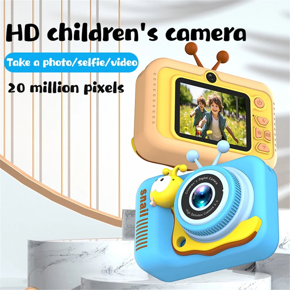 Q2 Kids Camera Toy Cartoon Snail Shaped Children Photo Video Recorder with 32G Memory Card - Green - 3