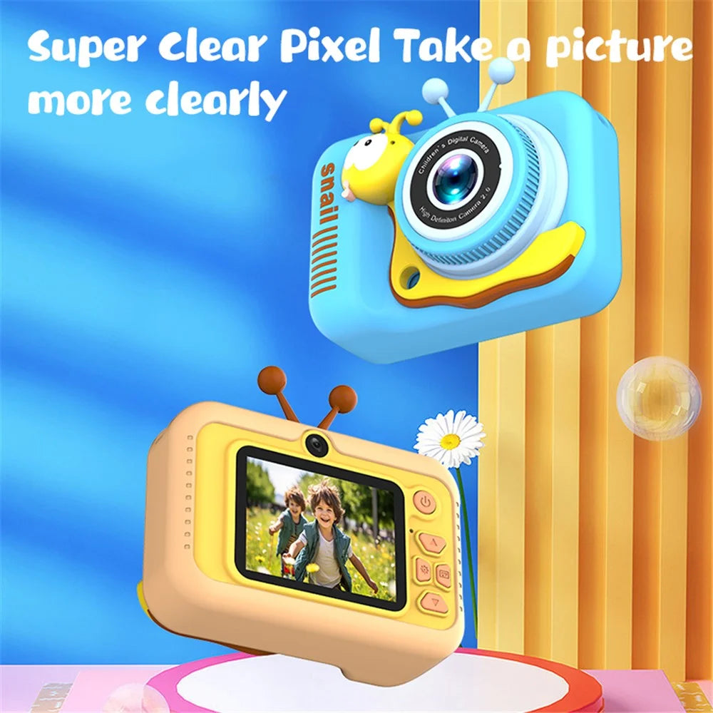Q2 Kids Camera Toy Cartoon Snail Shaped Children Photo Video Recorder with 32G Memory Card - Green - 5