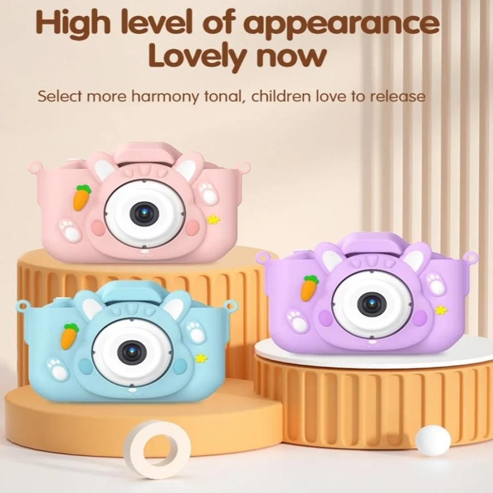 x11s Cartoon Rabbit Shaped Kids Camera Toy Children Photo Video Recorder with 32G Memory Card - Blue - 3