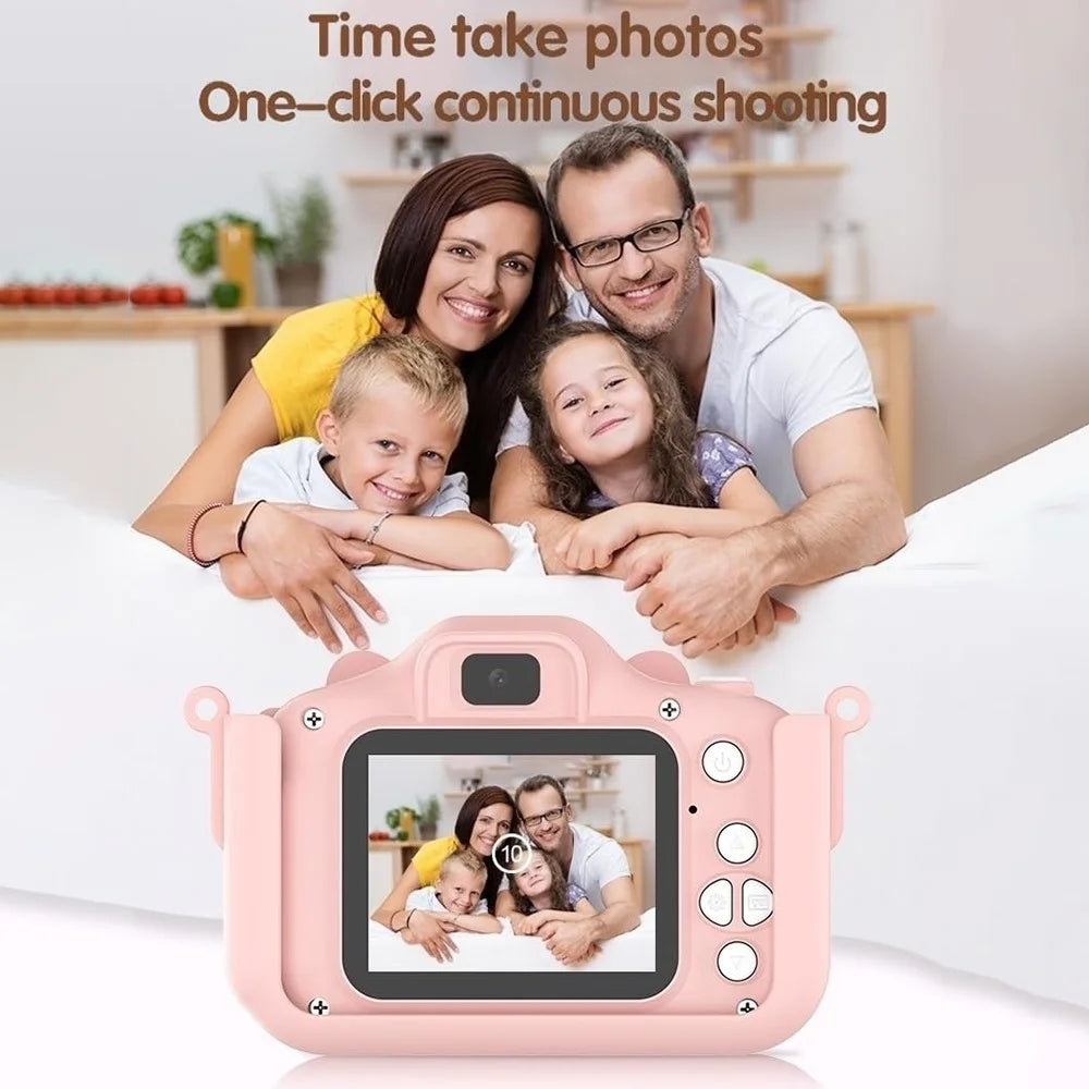 x11s Cartoon Rabbit Shaped Kids Camera Toy Children Photo Video Recorder with 32G Memory Card - Blue - 4