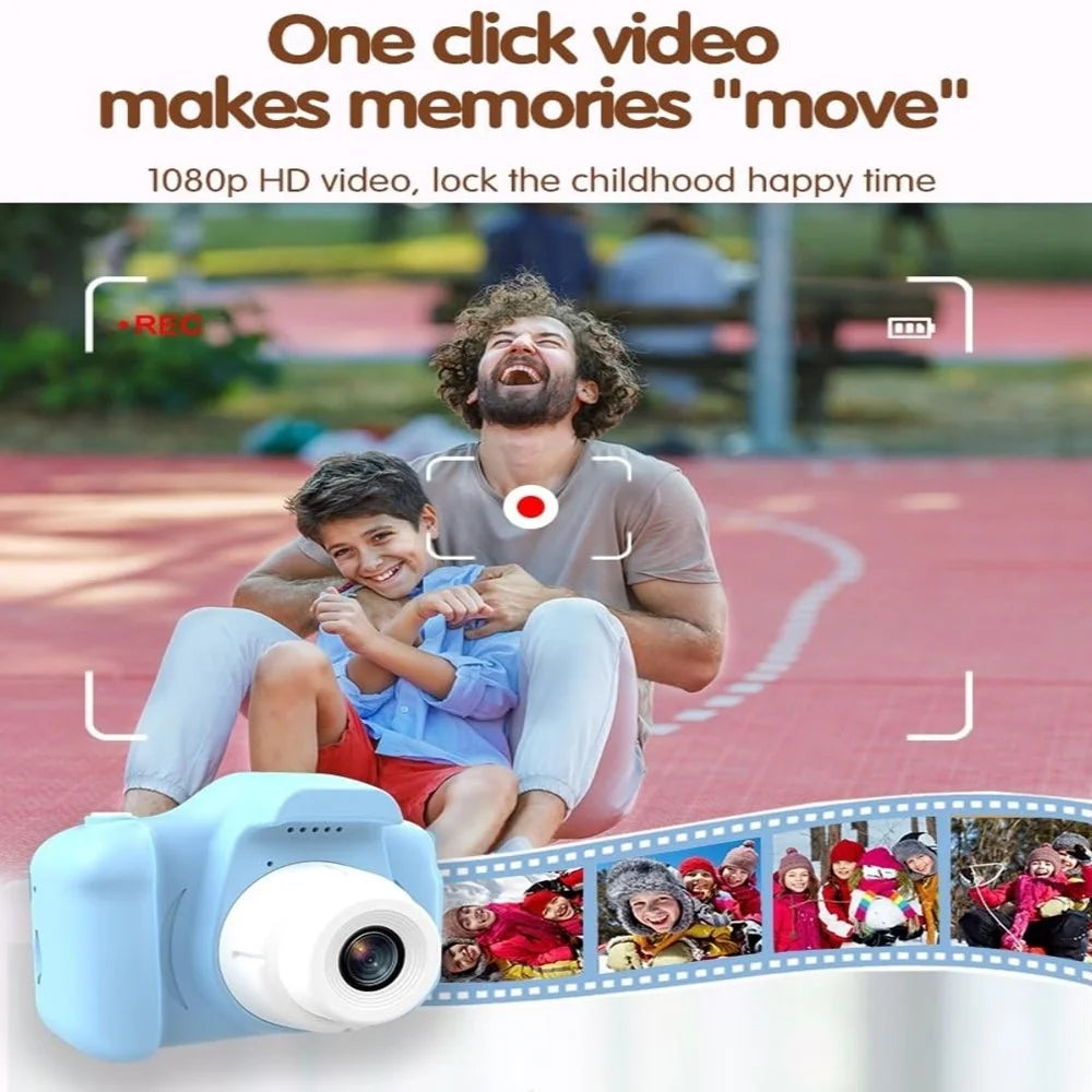 x11s Cartoon Rabbit Shaped Kids Camera Toy Children Photo Video Recorder with 32G Memory Card - Blue - 7