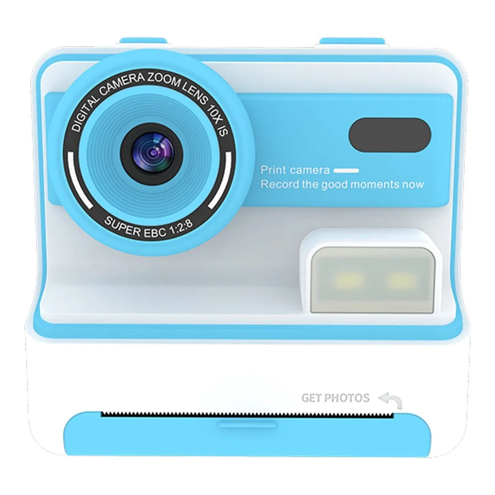 D101 2.4-inch HD Screen Dual Lens Kids Instant Camera Photo Thermal Printer with 32G Memory Card - Blue - 1