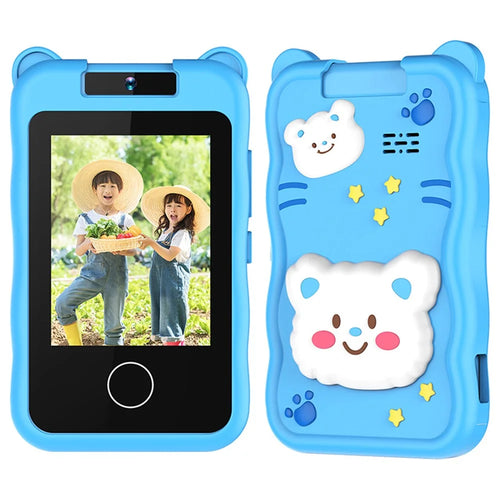 AC100 Cartoon Pattern 2.8-inch Touch Screen Kids Camera Game Music Alarm Clock HD Video Recorder - Blue - 1