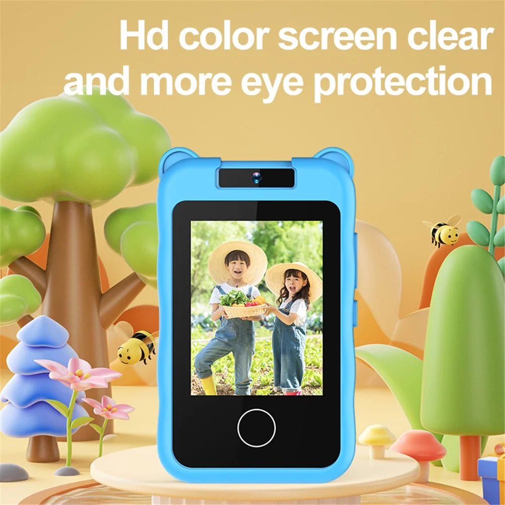 AC100 Cartoon Pattern 2.8-inch Touch Screen Kids Camera Game Music Alarm Clock HD Video Recorder - Blue - 3