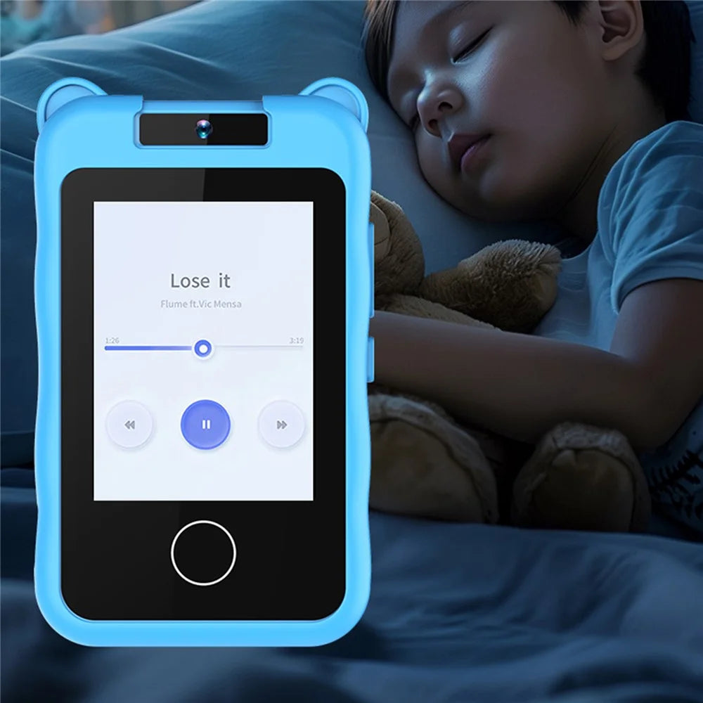 AC100 Cartoon Pattern 2.8-inch Touch Screen Kids Camera Game Music Alarm Clock HD Video Recorder - Blue - 4