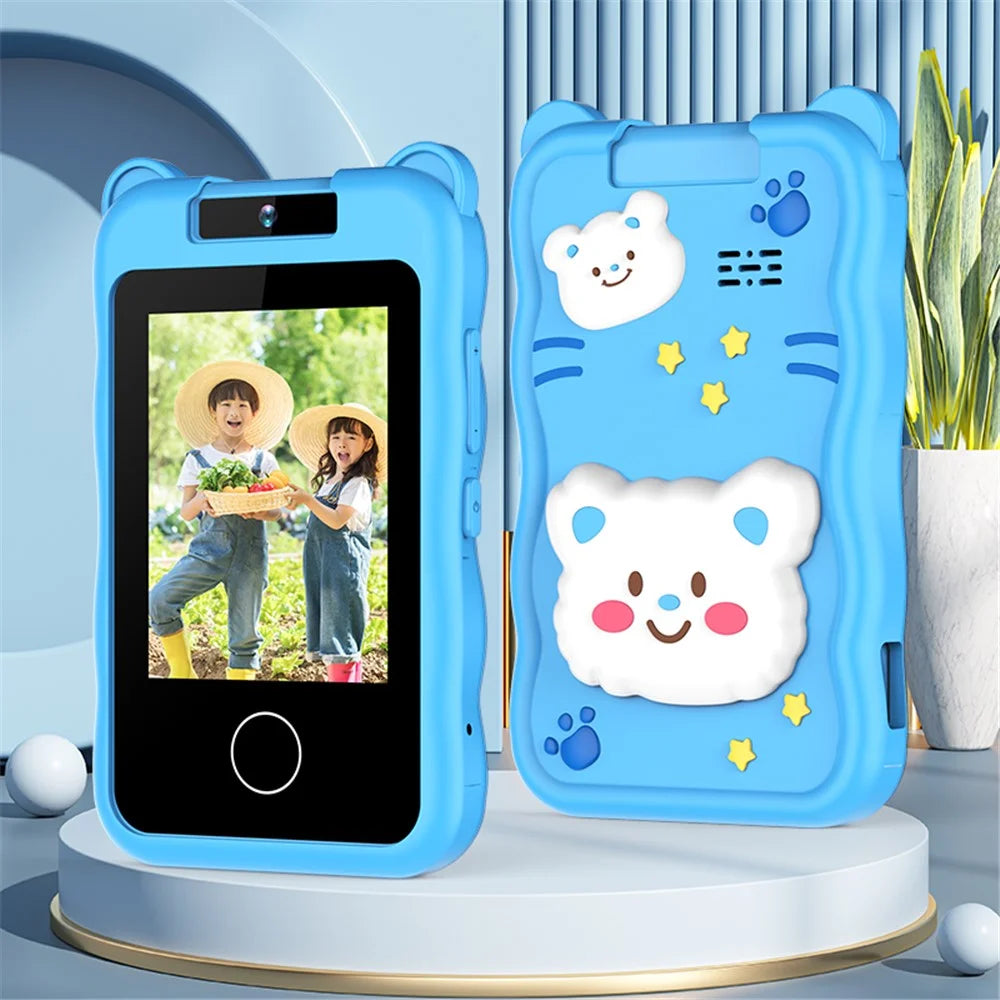 AC100 Cartoon Pattern 2.8-inch Touch Screen Kids Camera Game Music Alarm Clock HD Video Recorder - Blue - 7