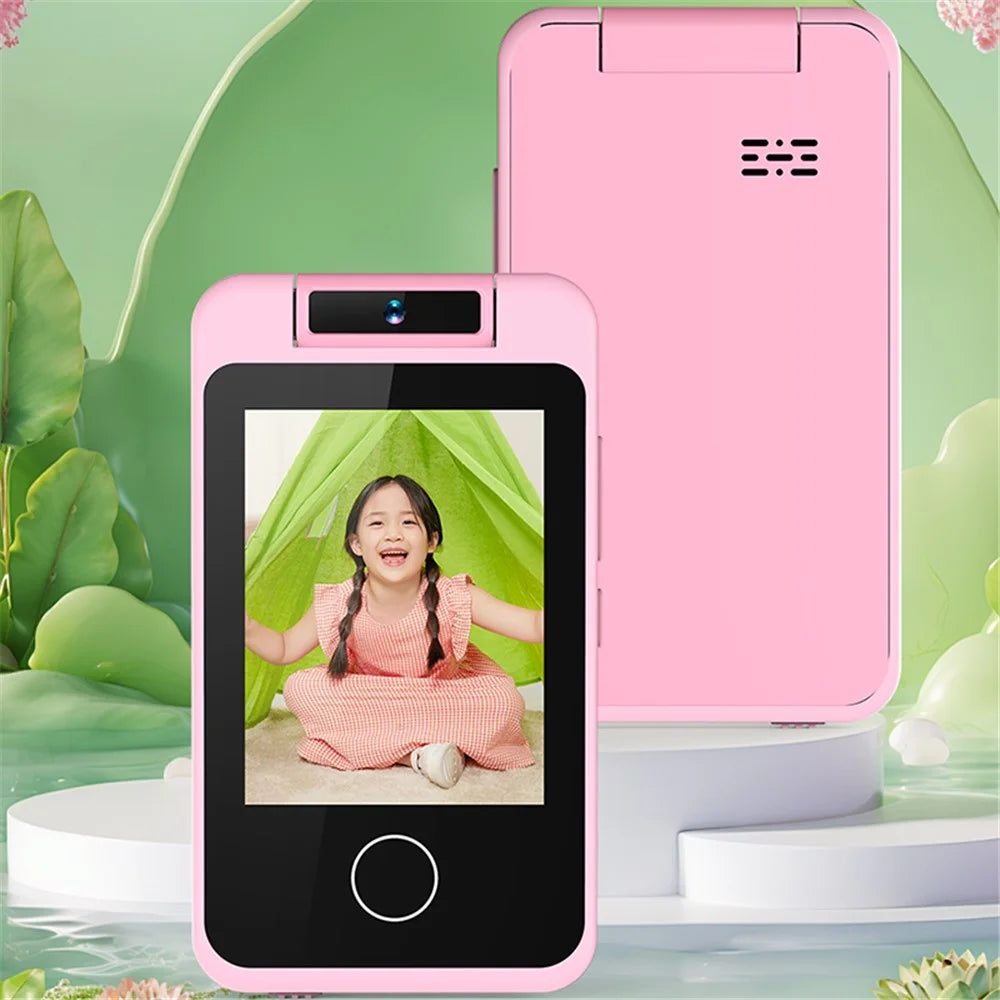 AC100 Solid Color 2.8-inch Touch Screen Kids Camera Game Music Alarm Clock HD Video Recorder - Pink - 3