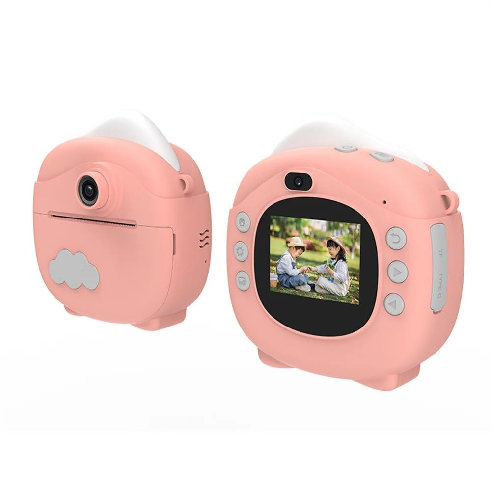 D10 2.0-inch IPS Screen Kids Camera Instant Print 1080P Digital Camera Toy with Printing Paper - Pink - 1