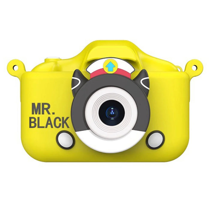 X7S 2.0-inch LCD HD Screen Kids Cartoon Digital Camera Front Rear Dual Camera Portable Small SLR Camera - Yellow - 1