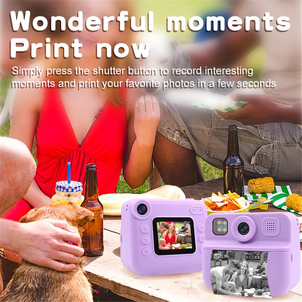KDC-030D 2.0-inch Mini Children Instant Camera HD Dual Lens Digital Camera Photo Printer - Blue - 5