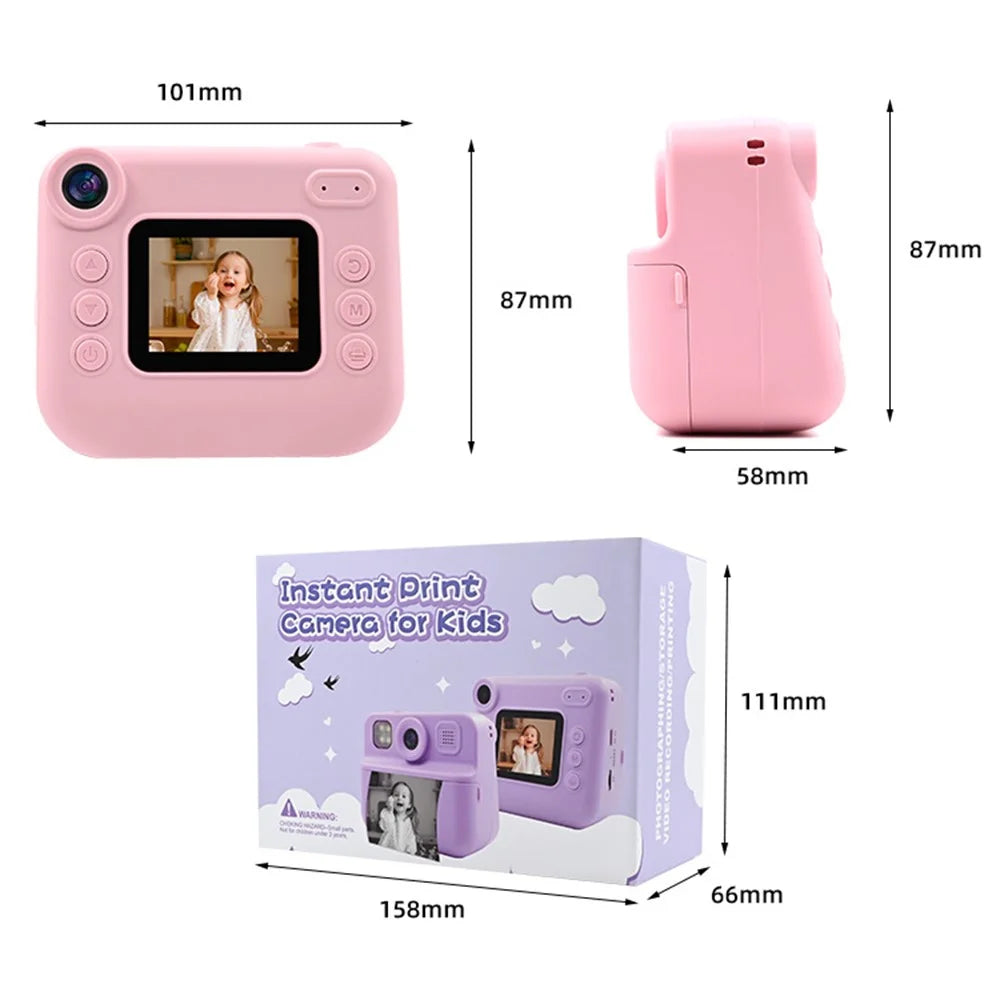 KDC-030D 2.0-inch Mini Children Instant Camera HD Dual Lens Digital Camera Photo Printer - Blue - 6