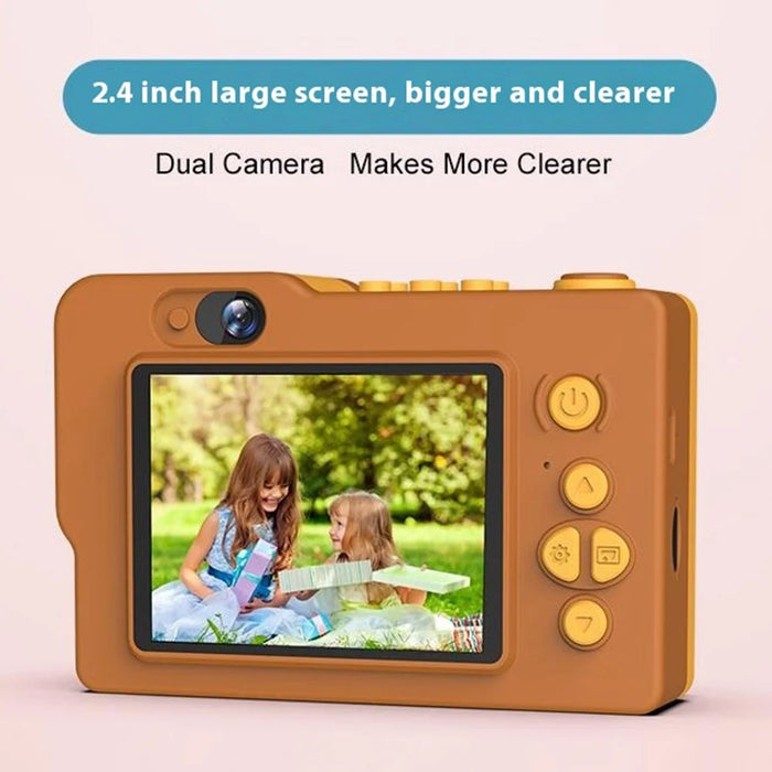 H7 Lion Design 2.4-inch IPS Screen Dual Lens Camera Kids Digital Camera Building Block Toy - 6