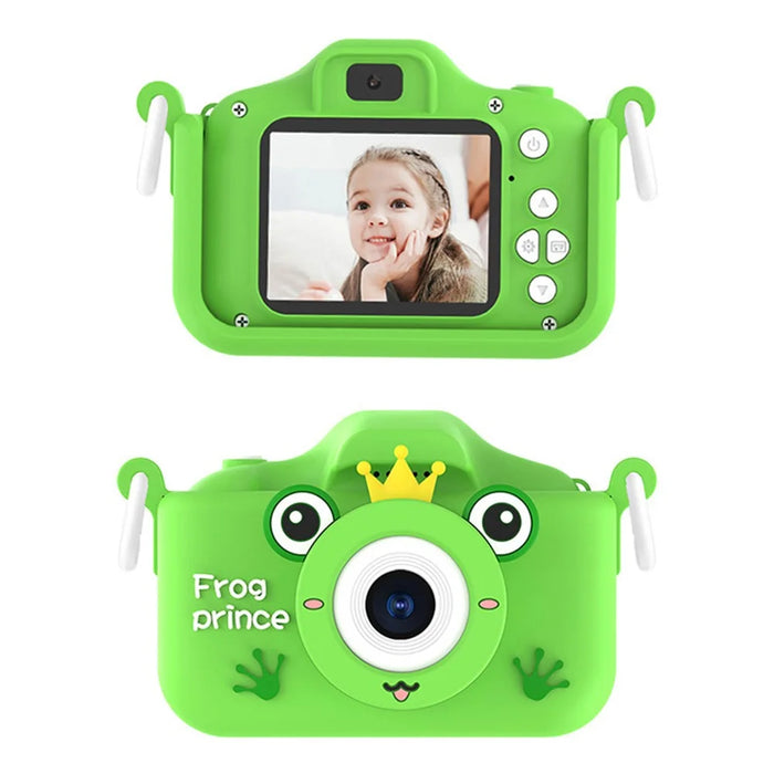 X9S 2-inch LCD Screen 4K Dual Lens Children Camera Cute Frog Kids Anti-Drop Digital Camera with Shouder Strap - 2