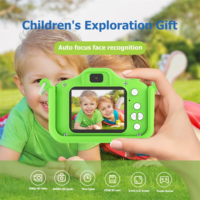 X9S 2-inch LCD Screen 4K Dual Lens Children Camera Cute Frog Kids Anti-Drop Digital Camera with Shouder Strap - 3