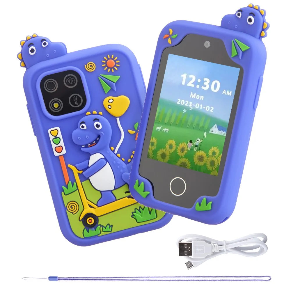 Z10S 2.8-inch Touch Screen Kids Toy Phone Camera Dual Lens Alarm Clock Video Recorder - Blue - 1