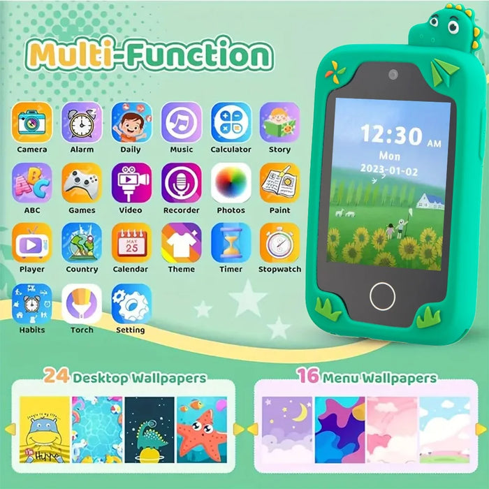 Z10S 2.8-inch Touch Screen Kids Toy Phone Camera Dual Lens Alarm Clock Video Recorder - Blue - 7