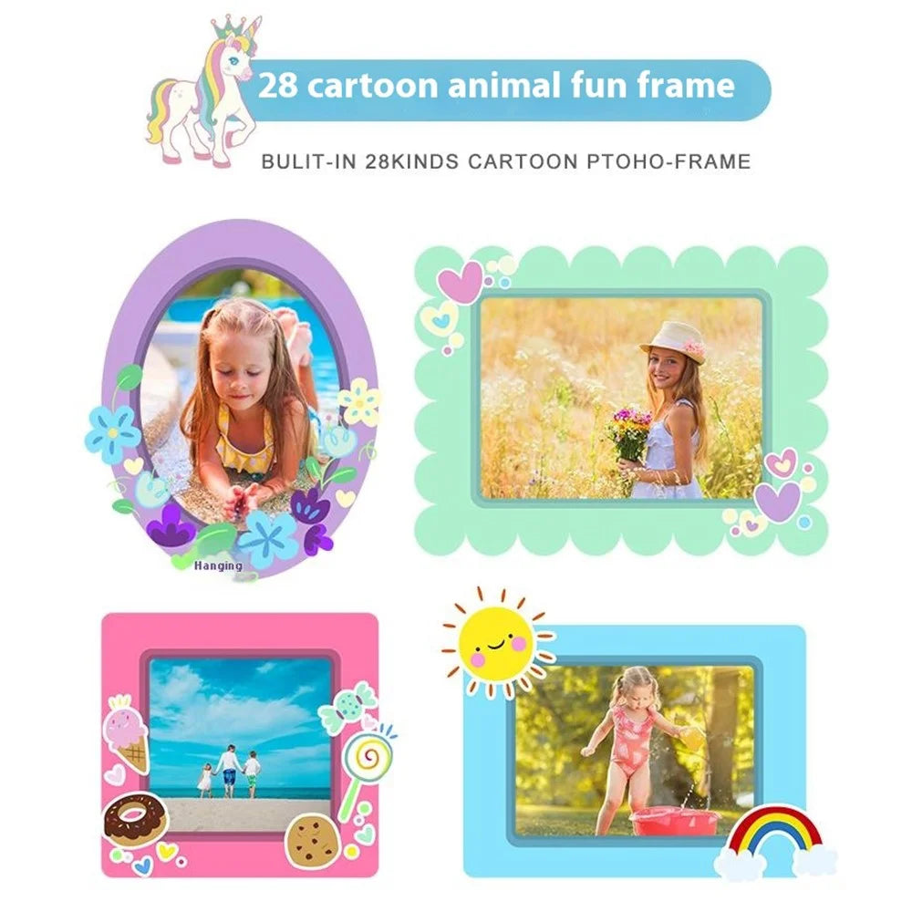 M1 Crocodile Building Block Toy Flip Lens Camera 2.4-inch Screen Kids Camera with Tripod + 32G TF Card + Card Reader - Yellow - 4