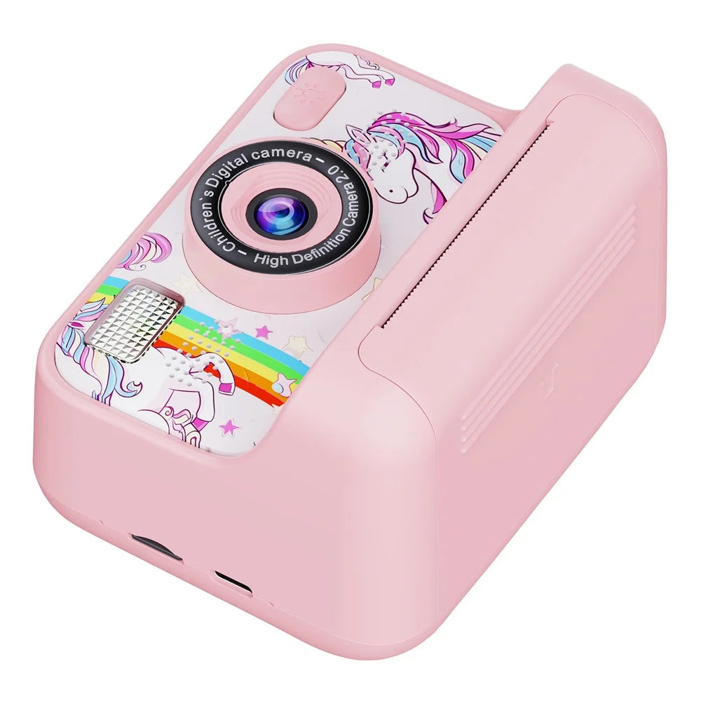 Z12 2.4-inch Mini Children HD Dual Lens Instant Camera Photo Printer with 32G TF Card - Pink - 4