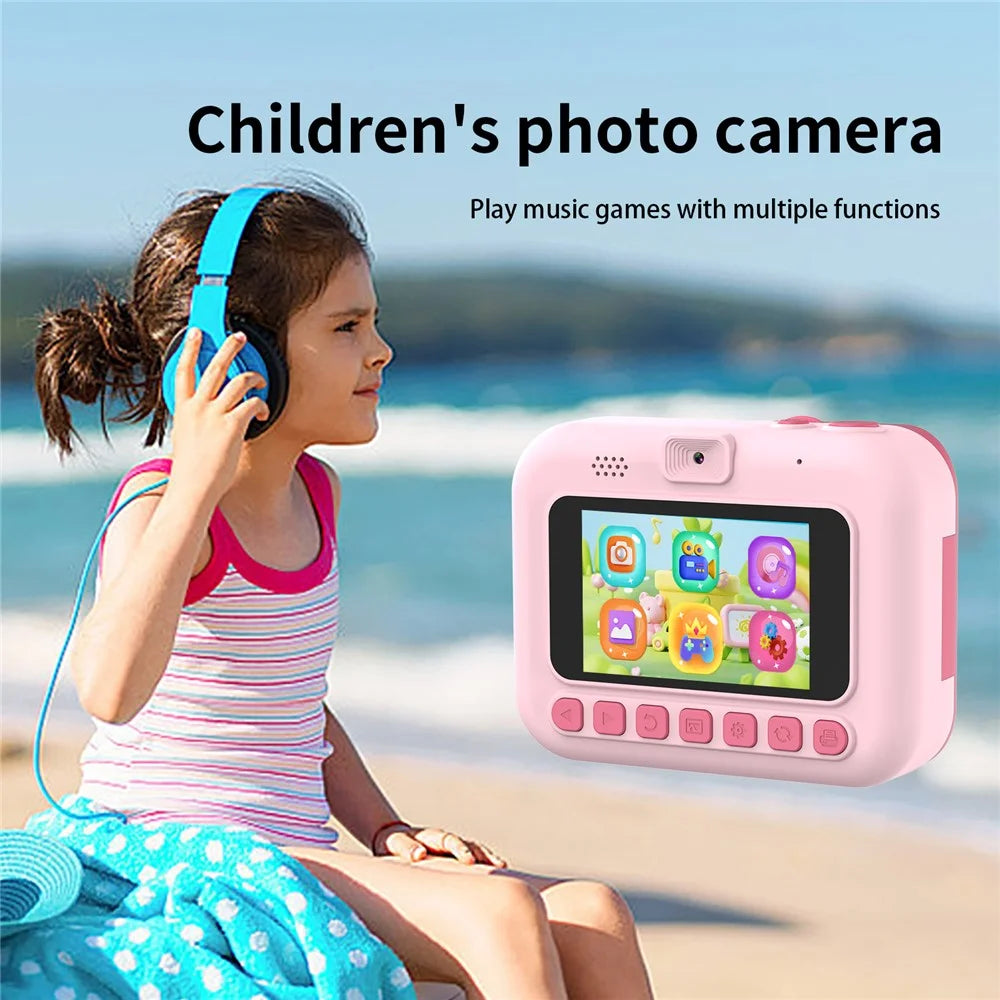 D3 Kids Instant Print Camera 3.0 Inch Screen 1080P Video Photo Digital Camera Birthday Gift - Pink - 3