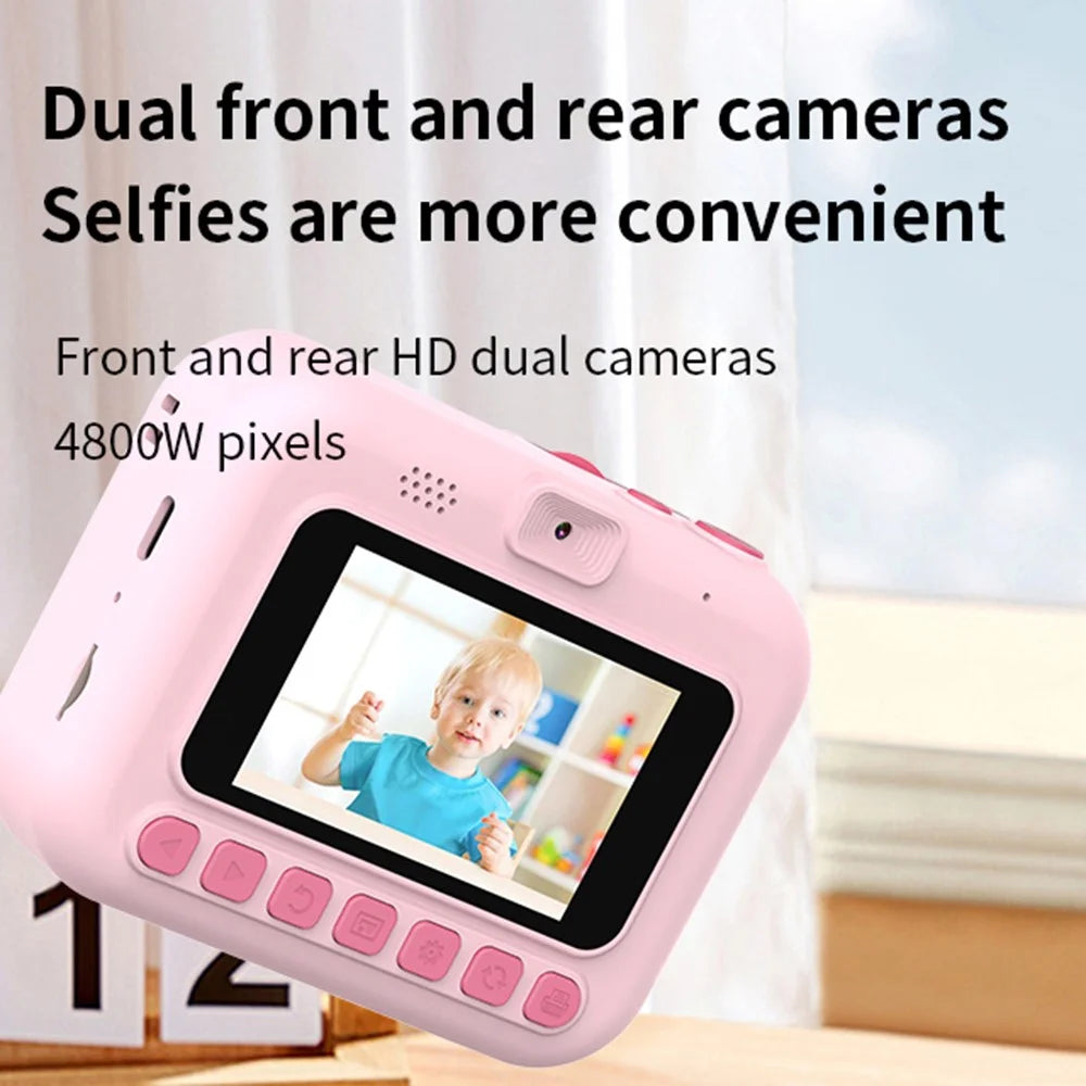 D3 Kids Instant Print Camera 3.0 Inch Screen 1080P Video Photo Digital Camera Birthday Gift - Pink - 6