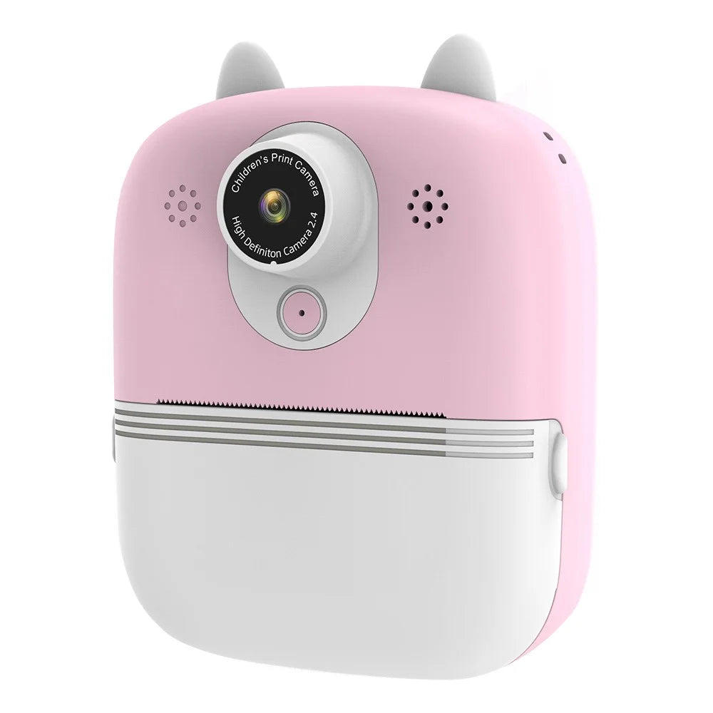 P2 2.4-inch IPS Screen Children Camera Thermal Printer Camera WiFi Printing Camera Support TF Card Storage - Pink - 1