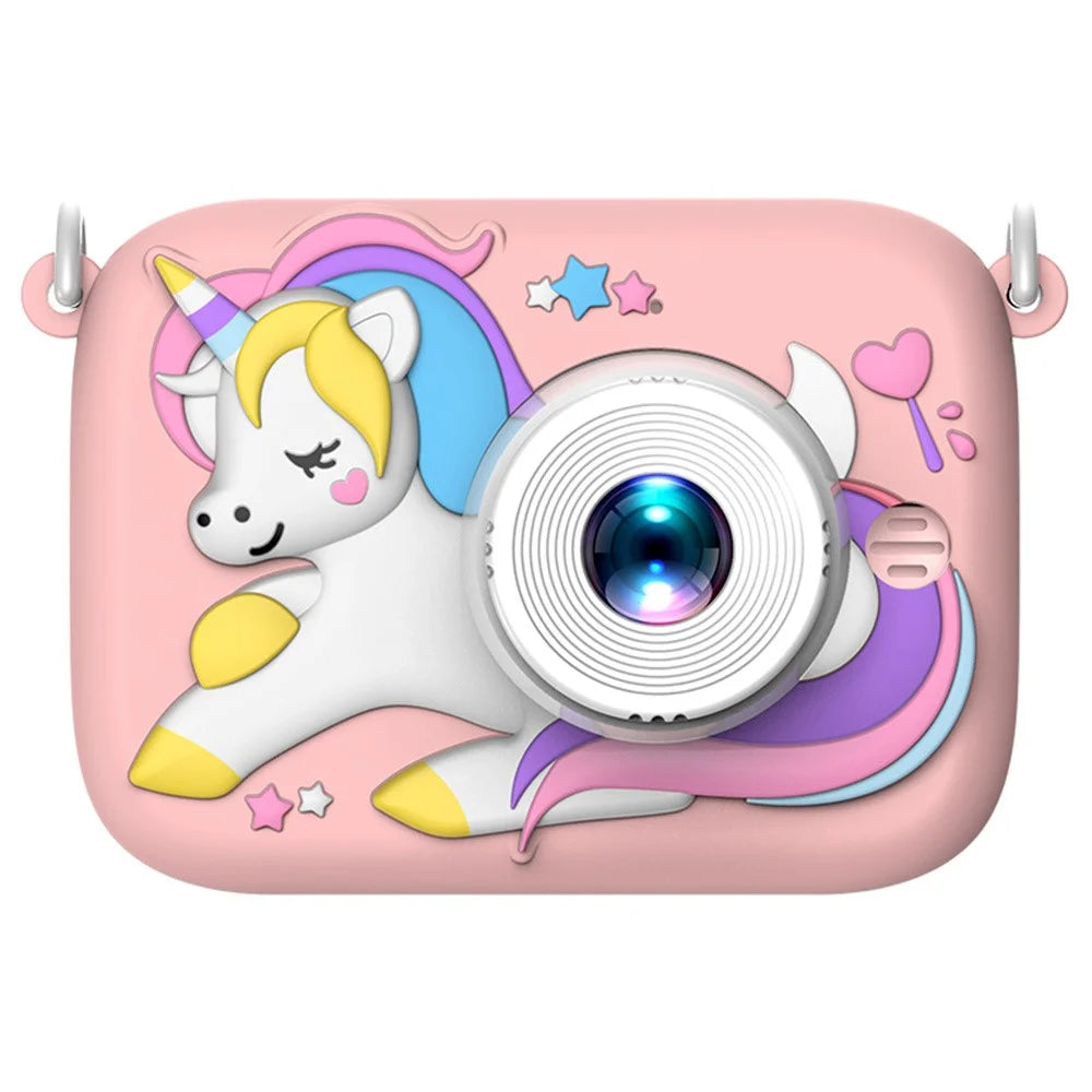 D12 Kids 2.0 Inch HD Dual Lens Camera Cartoon Design Children Digital Camera - Pink - 1
