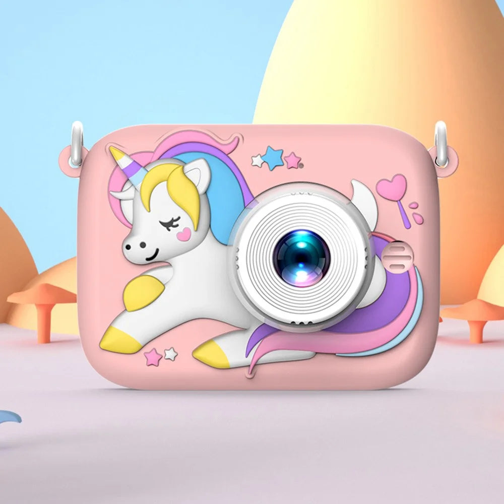 D12 Kids 2.0 Inch HD Dual Lens Camera Cartoon Design Children Digital Camera - Pink - 2