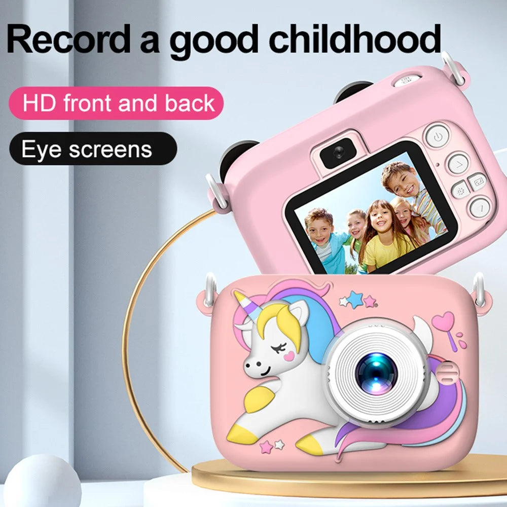 D12 Kids 2.0 Inch HD Dual Lens Camera Cartoon Design Children Digital Camera - Pink - 3