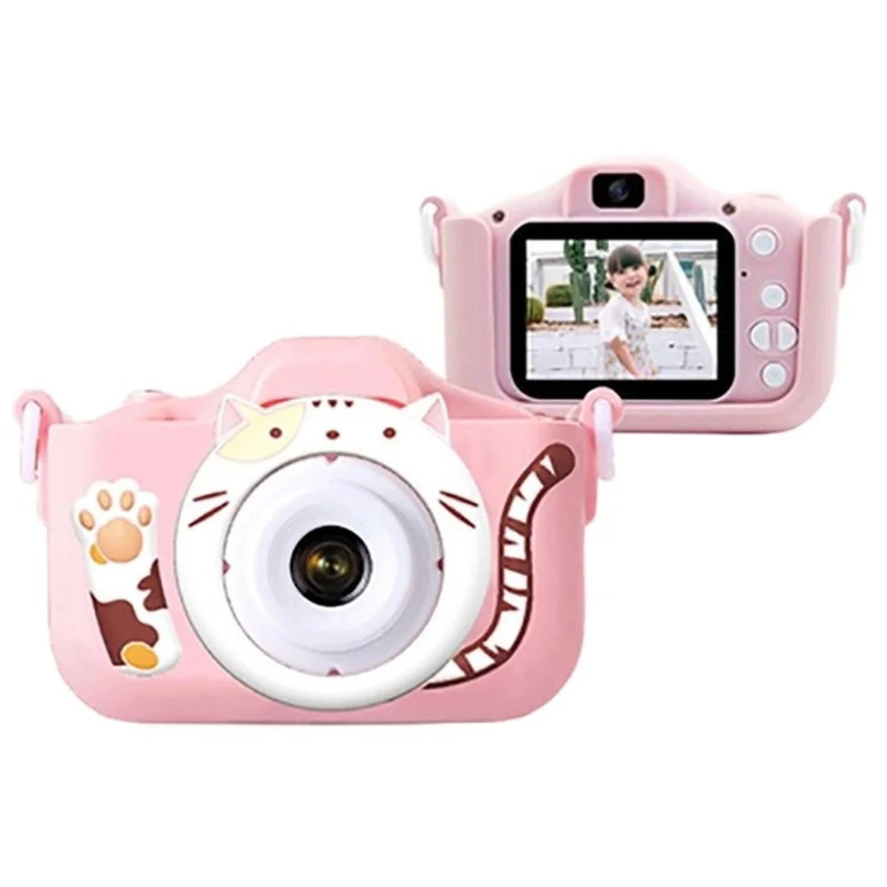 M8 2.0 Inch HD Dual Camera with 32GB Card / Card Reader Digital Camera Cartoon Design - Pink - 1