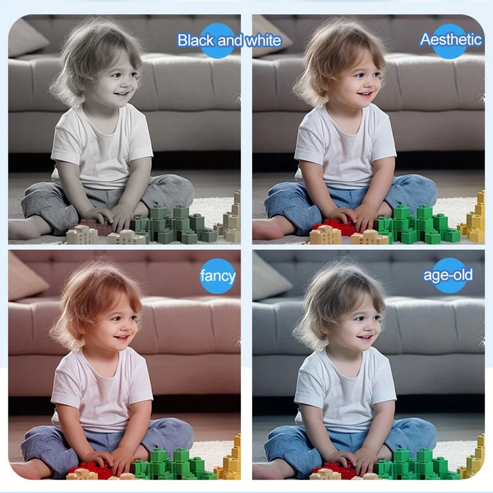 2.0 Inch Dual Lens Kids Digital Camera Cartoon Dinosaur Design 1080P HD Video Recorder without TF Card - Blue - 5