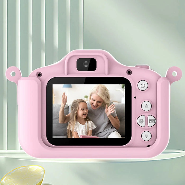 2.0 Inch Dual Lens Kids Digital Camera Cartoon Snail Design 1080P HD Video Recorder without TF Card - Pink - 2