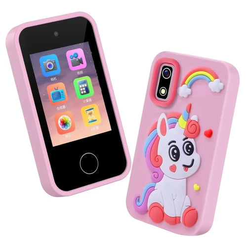 A10 2.8 Inch Touch Screen Digital Camera HD Dual Lens Game Music Cartoon Kids Camera - Unicorn  /  Pink - 1