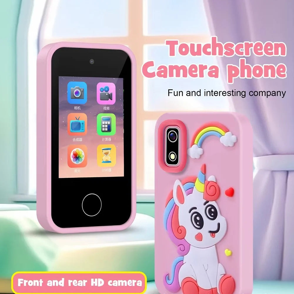A10 2.8 Inch Touch Screen Digital Camera HD Dual Lens Game Music Cartoon Kids Camera - Unicorn  /  Pink - 2