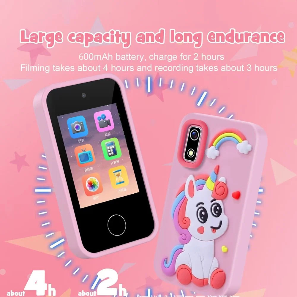 A10 2.8 Inch Touch Screen Digital Camera HD Dual Lens Game Music Cartoon Kids Camera - Unicorn  /  Pink - 4
