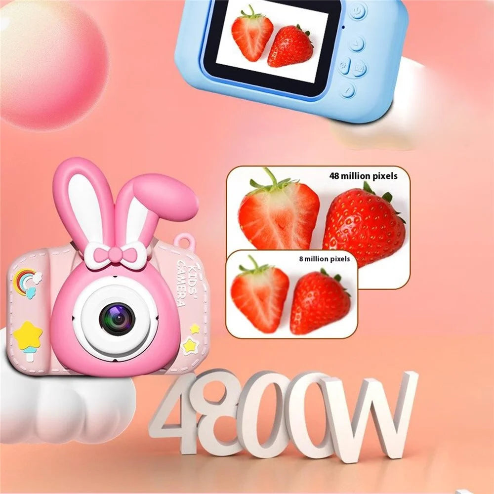XJ01 2.0 Inch HD Dual Lens Children Digital Camera Cartoon Animal Video Recorder Built In Games - Pink Unicorn - 5