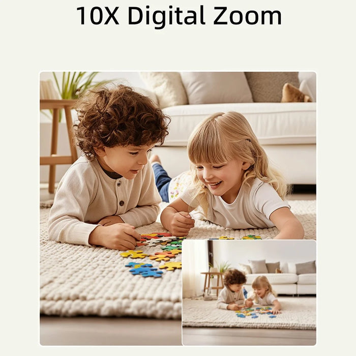 D16 2.8 Inch Dual Lens Kids Phone Camera Touch Screen 10X Zoom Toddler Learning Phone Toy - White - 6