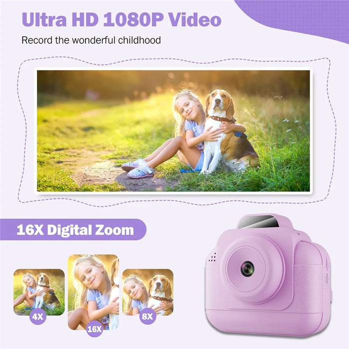S9 2.4 Inch Kids Instant Print Camera Thermal Printer Children HD Video Recorder - Blue - 6