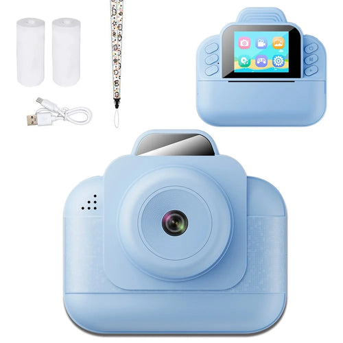 S9 2.4 Inch Kids Instant Print Camera Thermal Printer HD Video Recorder with 32G TF Card + Card Reader - Blue - 1