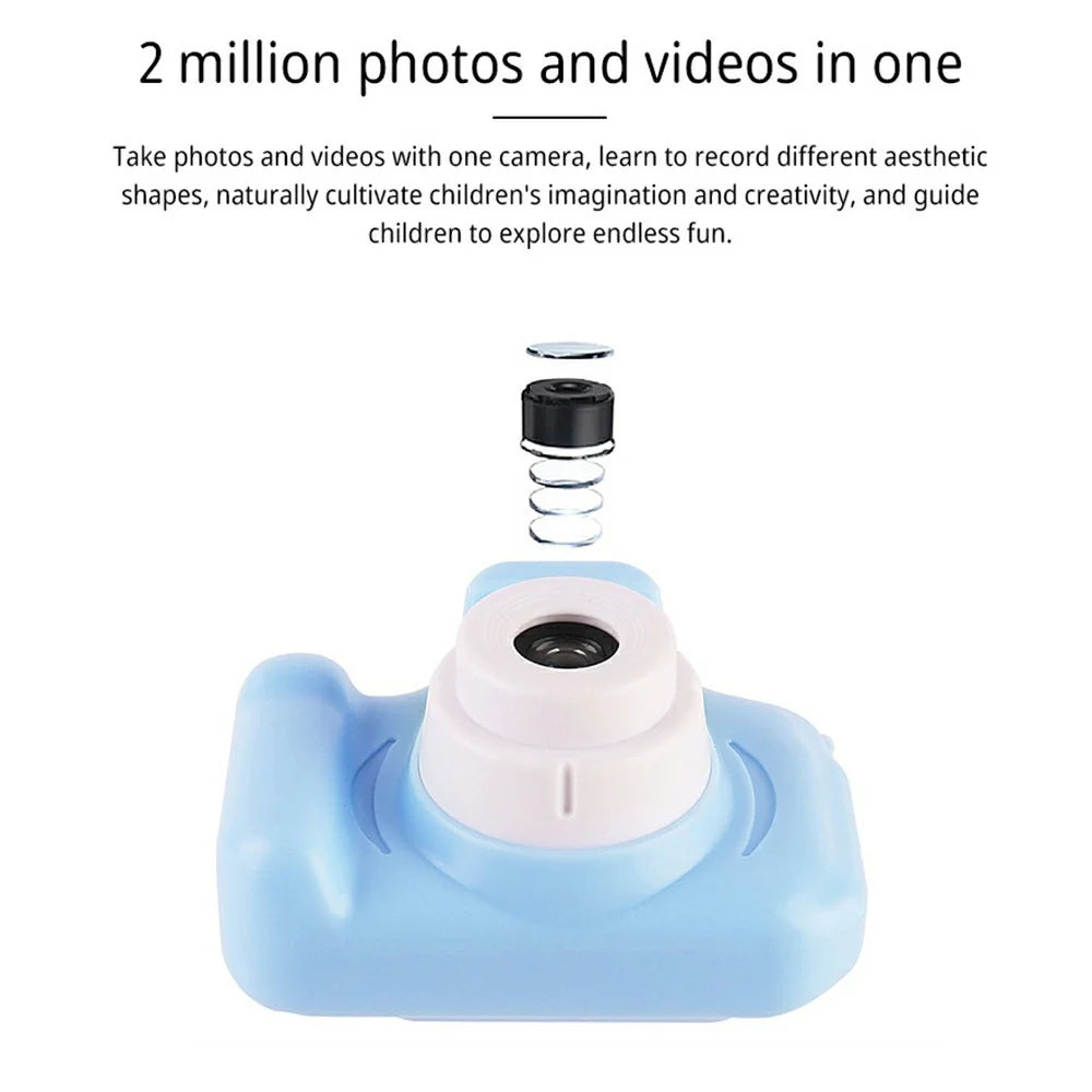 X2 1080P HD Dual Lens Kids Camera Children Video Recorder with 32G TF Card + Card Reader - Blue - 5