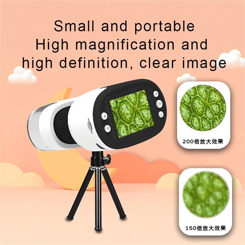 F2 2.0 inch IPS Children Microscope Camera Science Experiment Toy Monocular Microscope Support Video Recording - Blue - 2