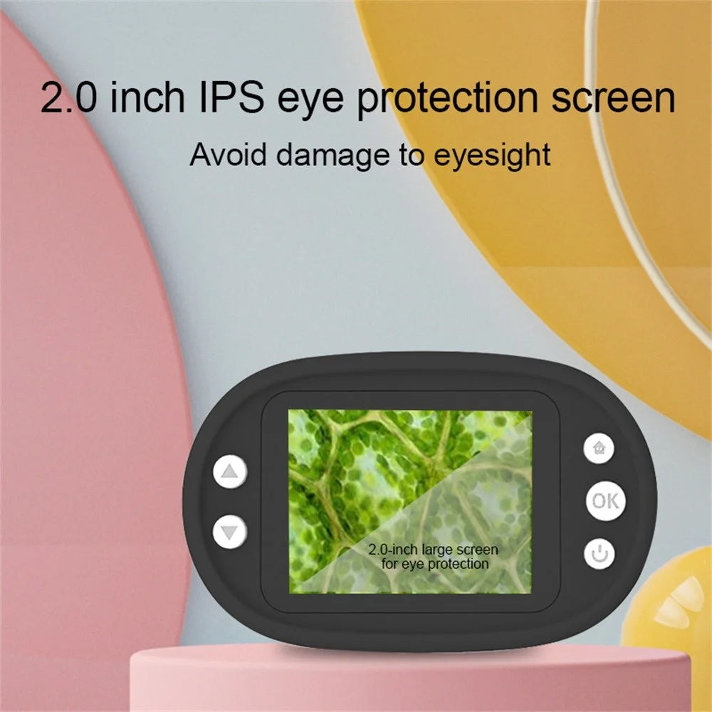 F2 2.0 inch IPS Children Microscope Camera Science Experiment Toy Monocular Microscope Support Video Recording - Blue - 3
