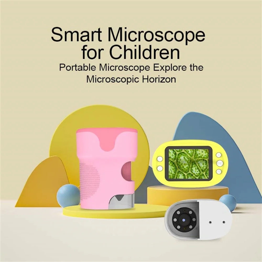 F2 2.0 inch IPS Children Microscope Camera Science Experiment Toy Monocular Microscope Support Video Recording - Blue - 4