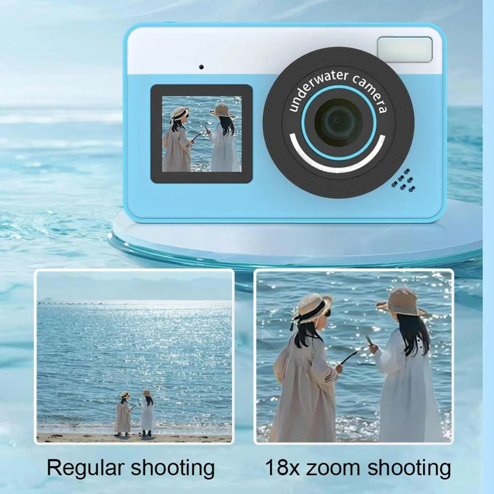 D70 2.8+1.44 Inch Dual Screen Waterproof Digital Camera HD Photo / Video 18X Digital Zoom Camera - Pink - 7