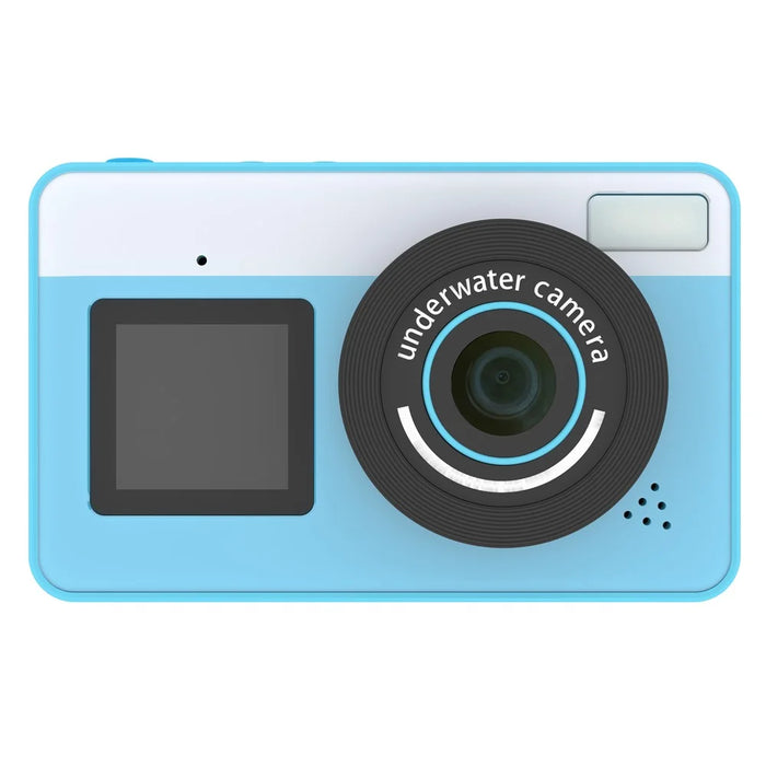 D70 2.8 + 1.44 Inch Dual Screen Digital Camera Waterproof Camera with 32GB Card - Blue - 1