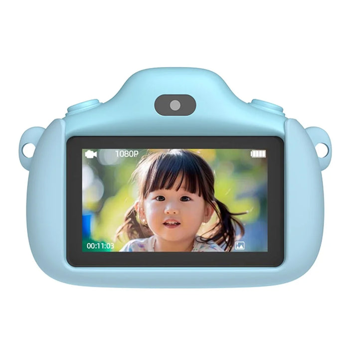 D18 3 Inch HD Display Dual Camera Kids Digital Camera Touch Screen Selfie Video Recorder - Blue - 2
