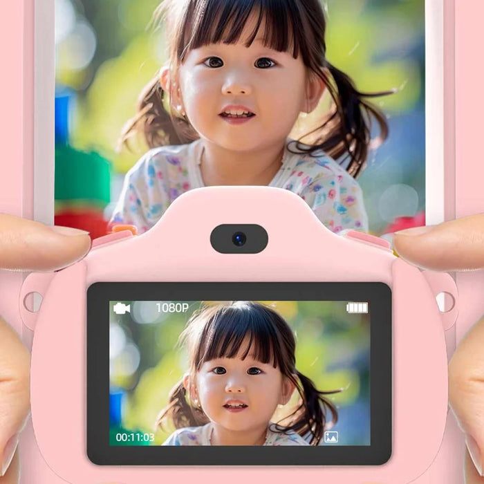 D18 3 Inch HD Display Dual Camera Kids Digital Camera Touch Screen Selfie Video Recorder - Blue - 7