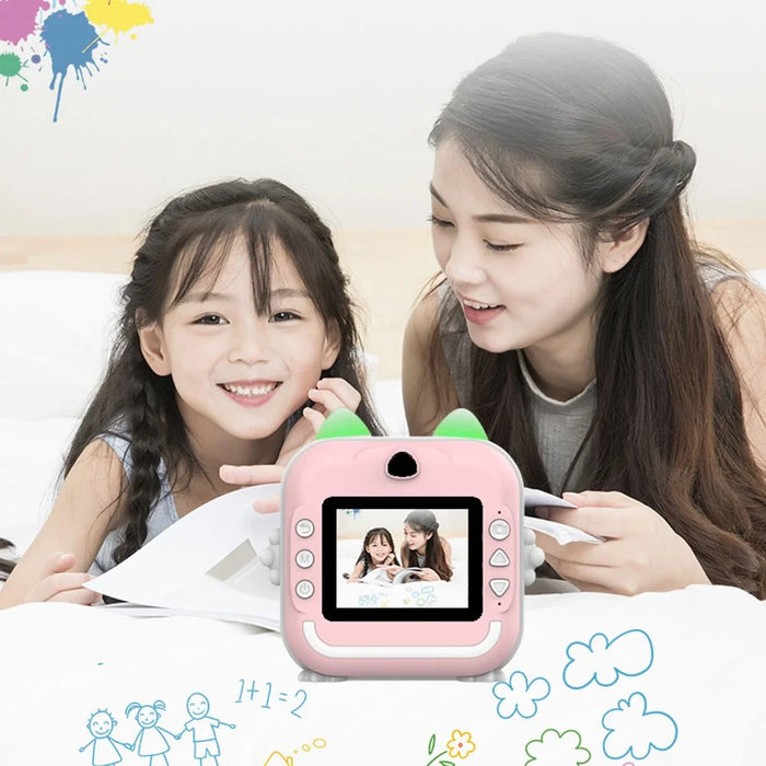 Q5 Portable HD Instant Photo Printer Camera 2.4 Inch IPS Screen 1080P Video Kids Camera - Pink - 3