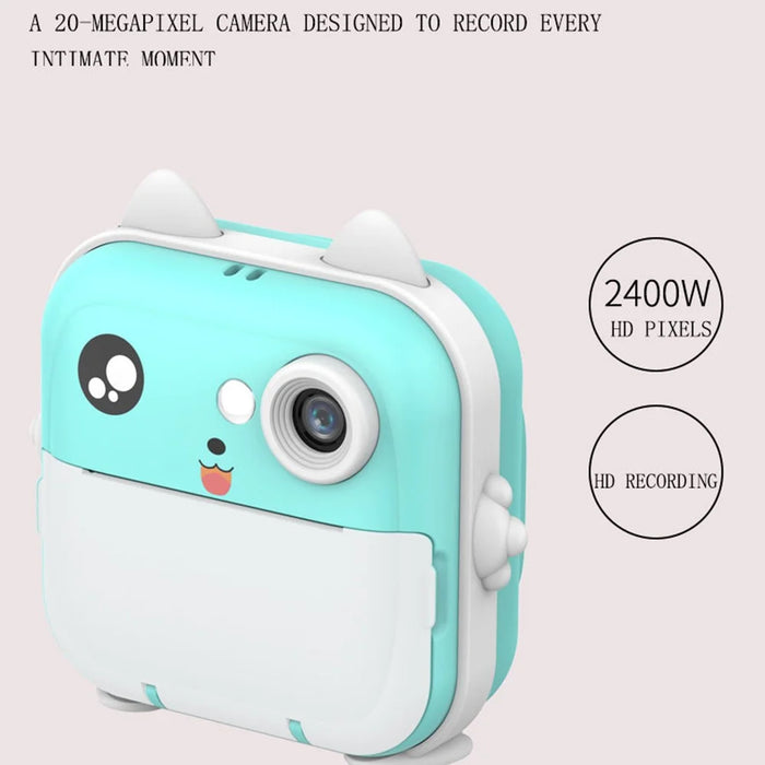 Q5 Portable HD Instant Photo Printer Camera 2.4 Inch IPS Screen 1080P Video Kids Camera - Pink - 4