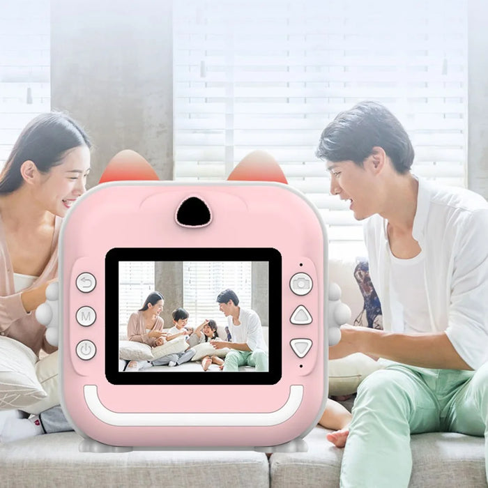 Q5 Portable HD Instant Photo Printer Camera 2.4 Inch IPS Screen 1080P Video Kids Camera - Pink - 5